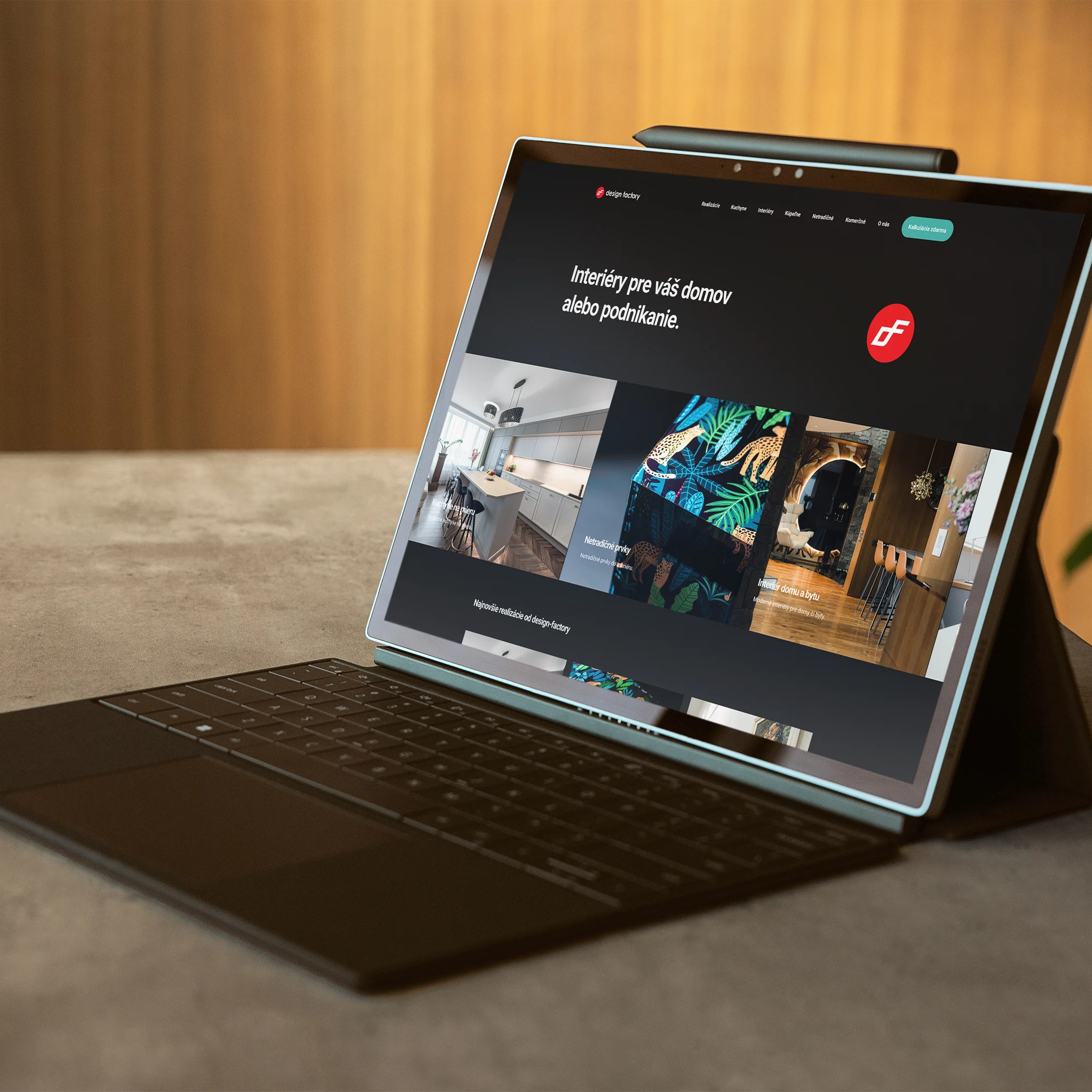 Modern website for the design-factory interior studio, showcasing their projects and emphasizing the quality of their work