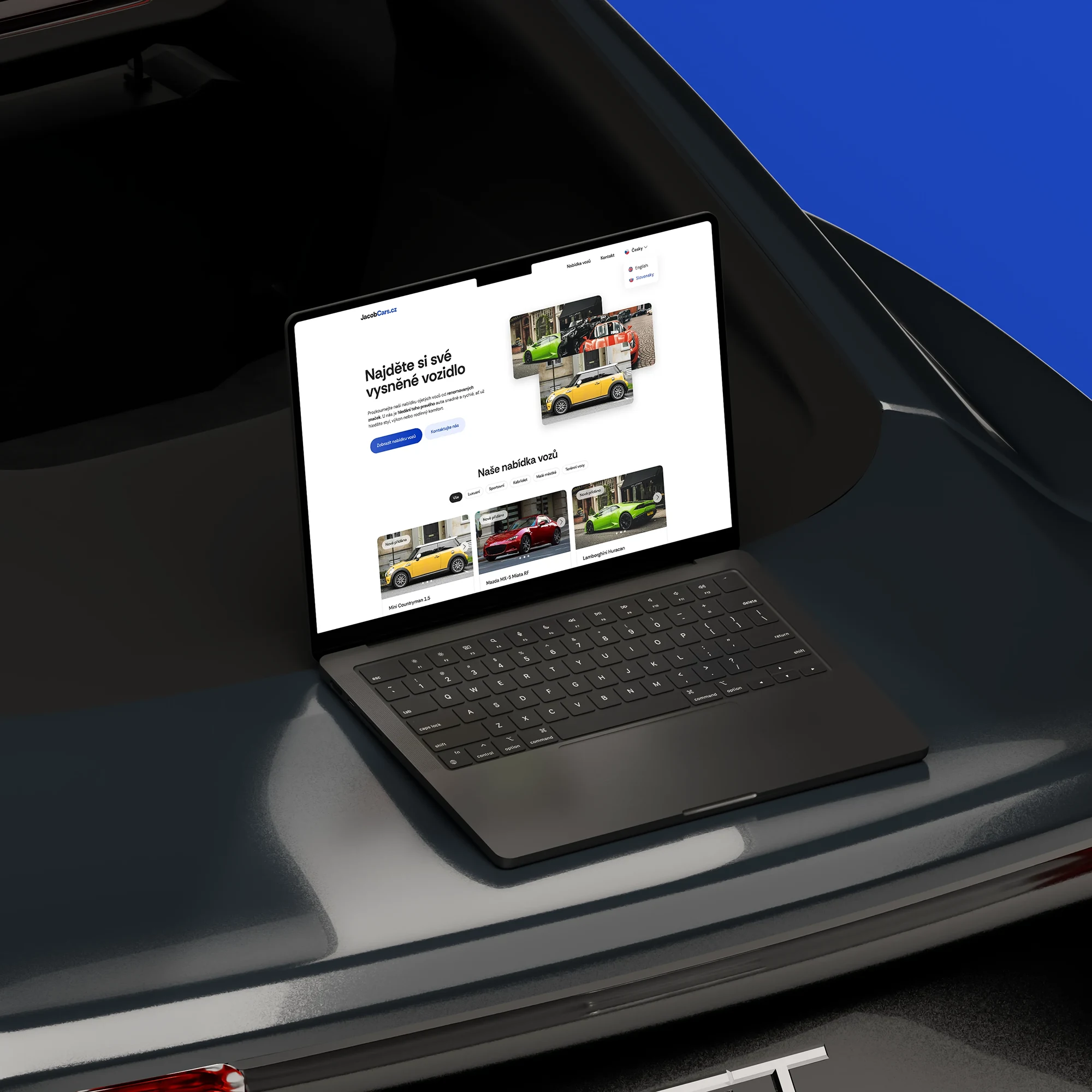 Graphic design for a vehicle sales website, focused on clarity and an intuitive user experience