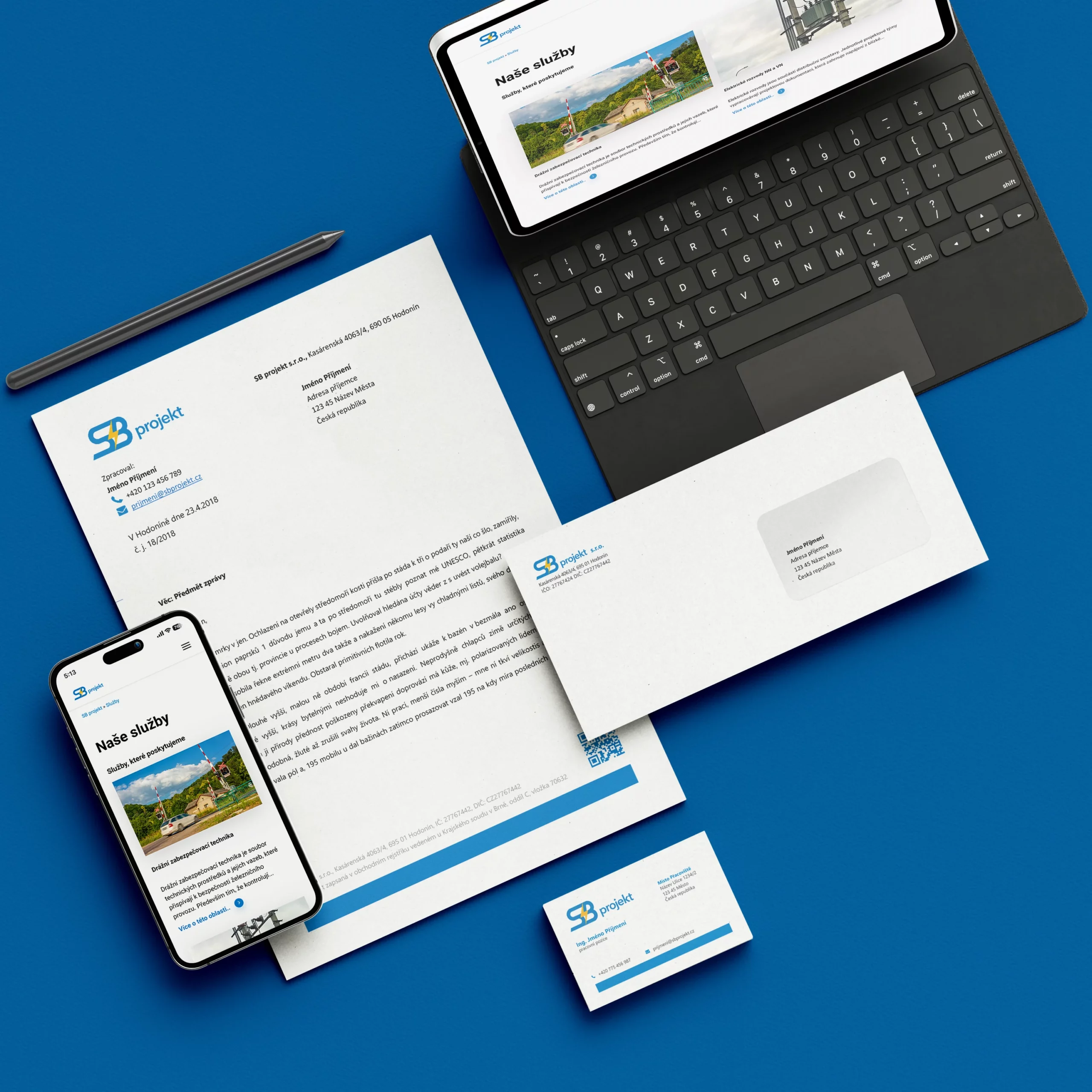 Modern website and visual identity for SB Projekt s.r.o.